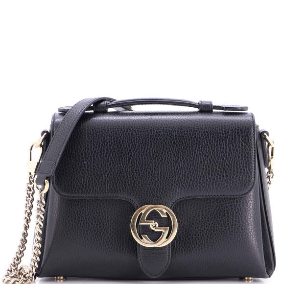 Gucci Small Interlocking Top Handle Bag Leather - Picture 1 of 8